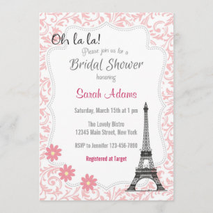 Paris Theme Bridal Shower Invitation