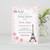 Paris Theme Bridal Shower Invitation (Standing Front)