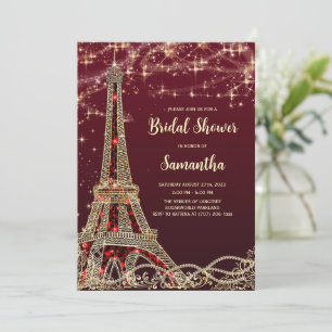 Paris Theme Bridal Shower Invitations