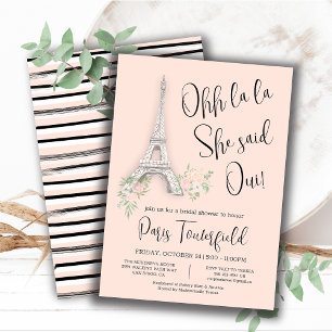 Paris theme Bridal Shower Invitations