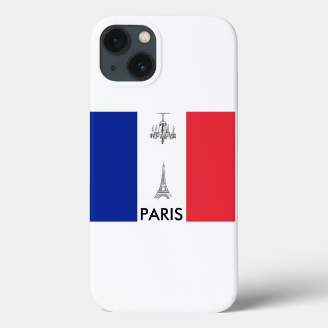 Paris Theme Eiffel Tower French Flag Case-Mate iPhone Case (Back)