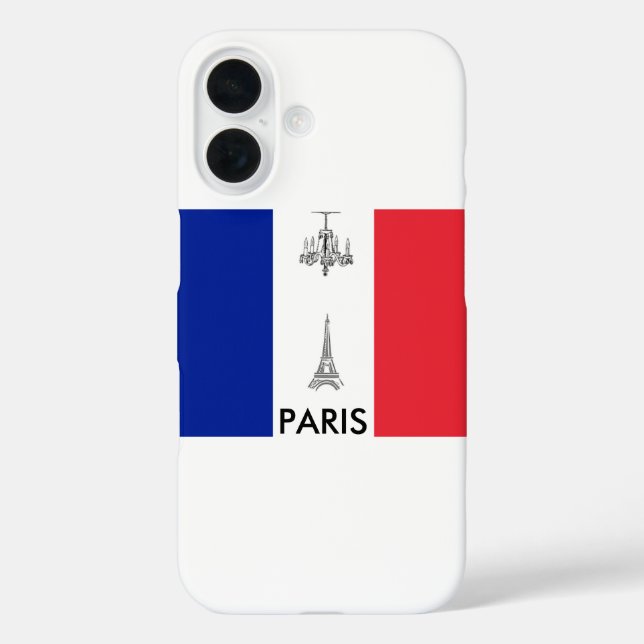 Paris Theme Eiffel Tower French Flag Case-Mate iPhone Case (Back)