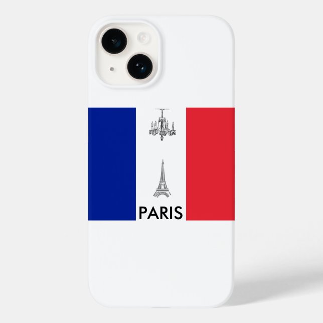 Paris Theme Eiffel Tower French Flag Case-Mate iPhone Case (Back)