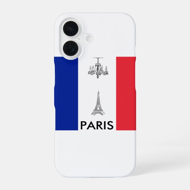 Paris Theme Eiffel Tower French Flag Iphone Case (Back)