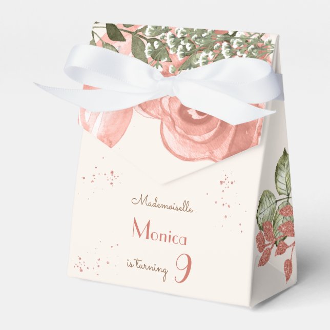 Paris theme french birthday party favor boxes (Front Side)