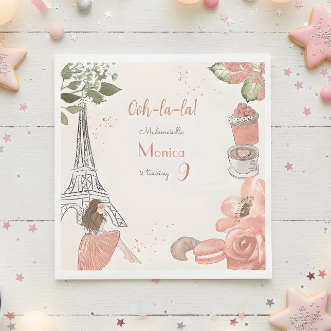 Paris theme french birthday party napkins (Creator Uploaded)