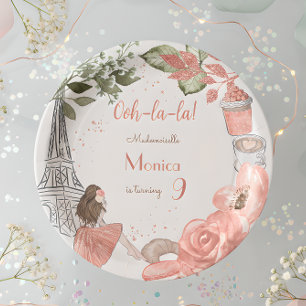 Paris theme french birthday party paper plates