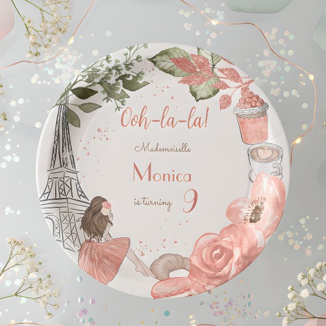 Paris theme french birthday party paper plates (Creator Uploaded)