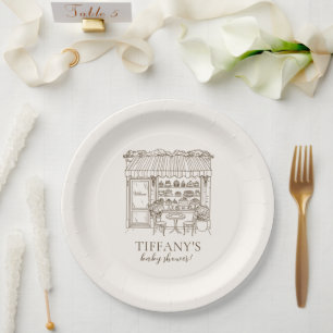 Paris Theme French Patisserie Baby Shower Paper Plates