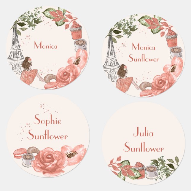 Paris theme french rose clothing label (Group)