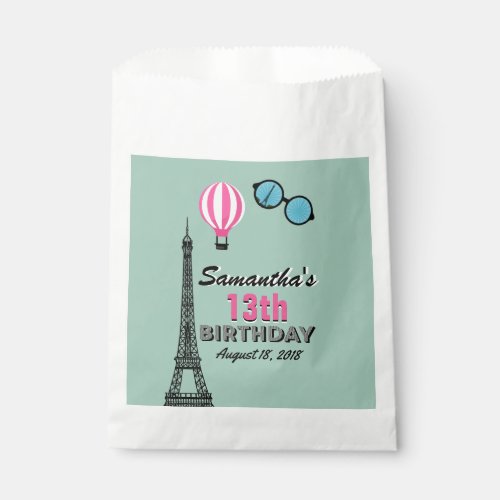 Paris Theme Happy Birthday Treat Favor Bags