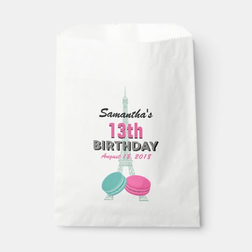 Paris Theme Happy Birthday Treat Favor Bags