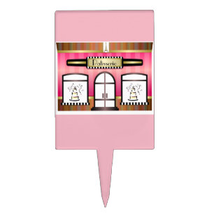Paris Theme Pimk French Patisserie  Cake Topper