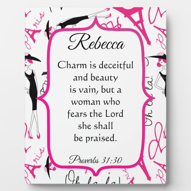 Paris Theme Proverbs 31 Woman Plaque (Front)