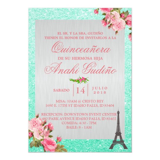 Paris Theme Quinceanera Invitation Zazzle Com