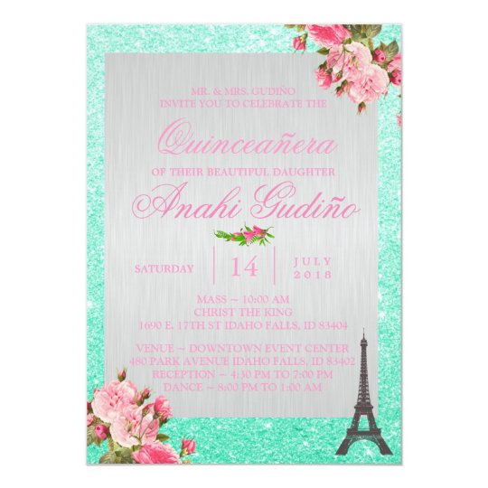 Paris Theme Quinceanera Invite Zazzle Com