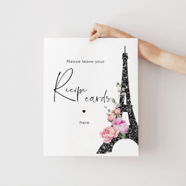 Paris theme script leave your recipe card here poster (Creator Uploaded)