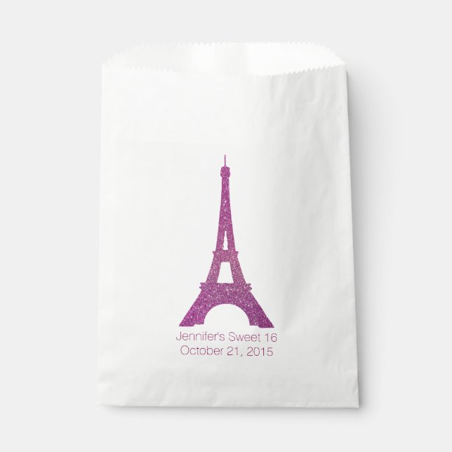 Paris Theme Sweet 16 Favor Bag (Front)