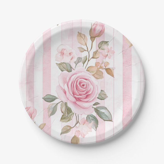 Paris Themed  Bridal Shower  Paper Plates (Front)