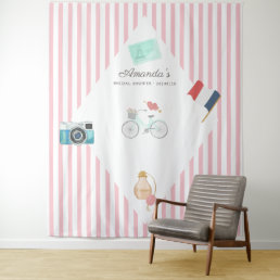 Paris Themed Bridal Shower Photo Booth Tapestry