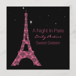 Paris Themed Custom Sweet Sixteen Invitation