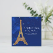 Paris Themed Elegant Sweet Sixteen Invitation (Standing Front)
