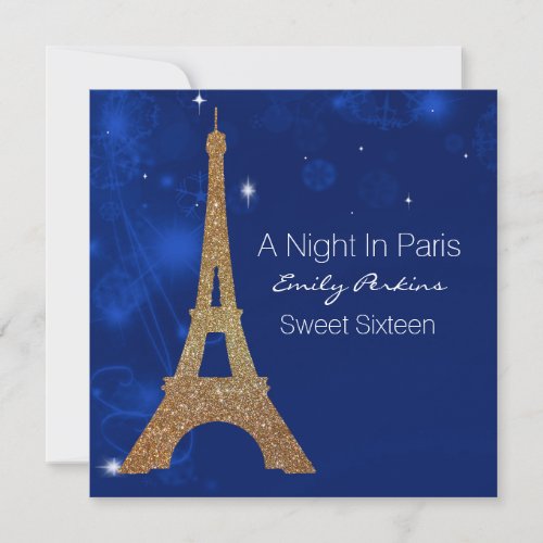 Paris Themed Elegant Sweet Sixteen Invitation