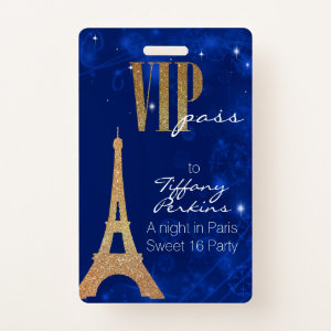 Paris Themed Party VIP Badge