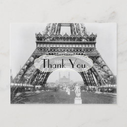 Paris Themed Thank You Postcard