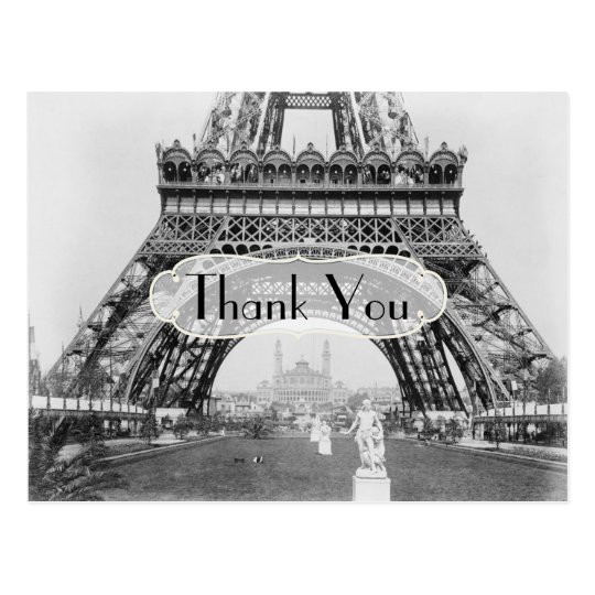 Paris Themed Thank You Postcard | Zazzle.com