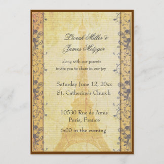 Paris Themed Wedding Invitation