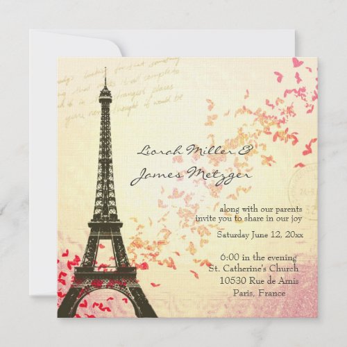 Paris Themed Wedding Invitation