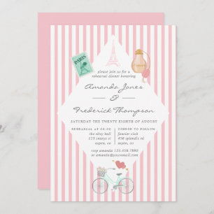 Paris Themed Wedding Rehearsal Dinner Invitation