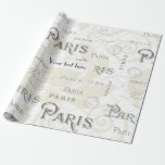 Paris Themed Wedding Vintage Customizable Wrapping Paper<br><div class="desc">Paris theme Wedding Party Pack ready to be customized to your event specifics. See the full range of matching products in this exclusive set and more here... </div>