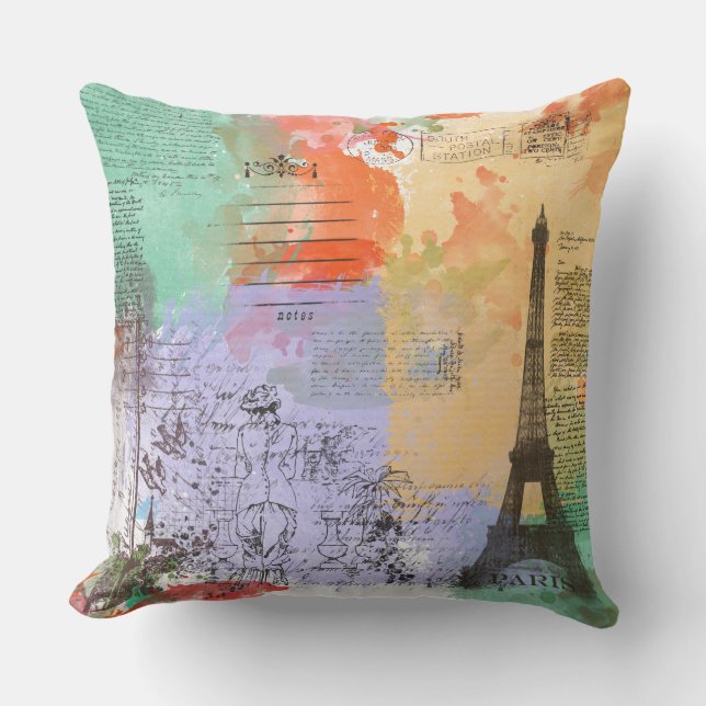 Paris Throw Pillow (Front)