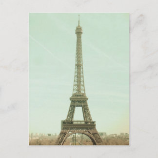 Paris ton amour; Eiffel tower in vintage tones Postcard