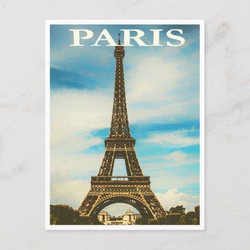 Paris Tour Eiffel France vintage travel  Postcard