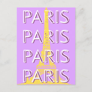 Paris, Travel Art, Minimalist, Pastel Travel Art Holiday Postcard
