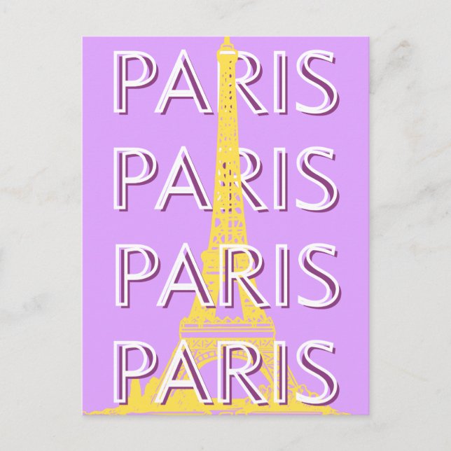 Paris, Travel Art, Minimalist, Pastel Travel Art Holiday Postcard (Front)