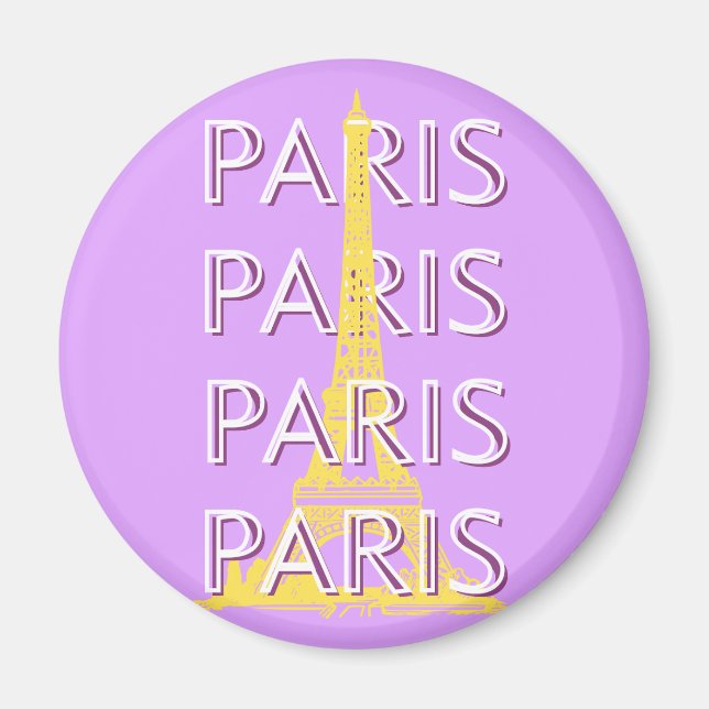 Paris, Travel Art, Minimalist, Pastel Travel Art Magnet (Front)