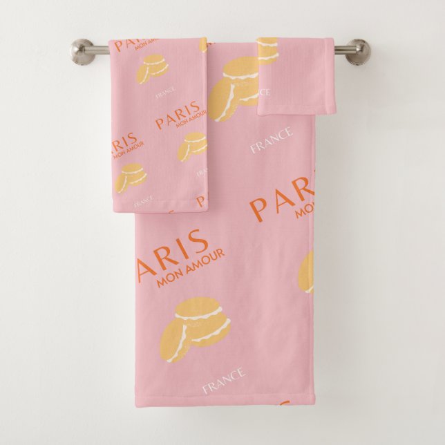 Paris Travel Art Retro Art  Bath Towel Set (Insitu)
