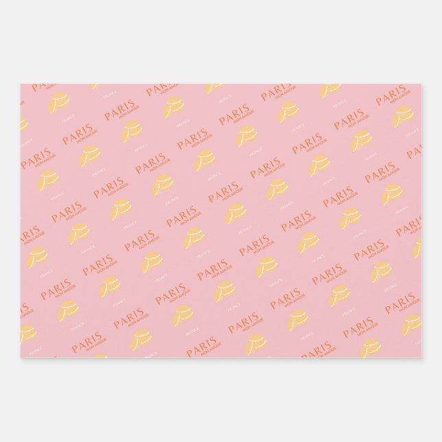 Paris Travel Art Retro Art  Wrapping Paper Sheets (Front)