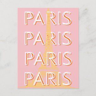 Paris Travel Art, Travel Art, Pastel, Minimalist Holiday Postcard