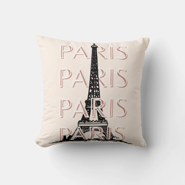 Paris Travel Art, Travel Art, Pastel, Minimalist Throw Pillow (Front)