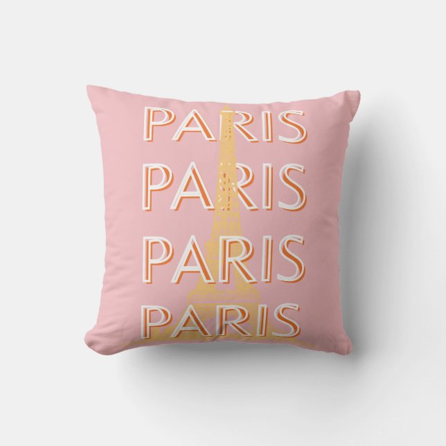 Paris Travel Art, Travel Art, Pastel, Minimalist Throw Pillow (Front)