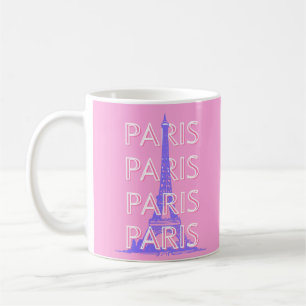 Paris Travel Art, Travel Art, Pink Coffee Mug