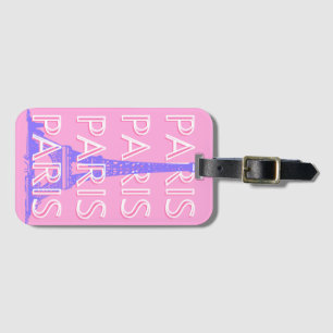 Paris Travel Art, Travel Art, Pink Luggage Tag