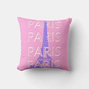 Paris Travel Art, Travel Art, Pink Throw Pillow