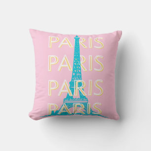 Paris Travel Art, Travel Art, Preppy, Pink Throw Pillow