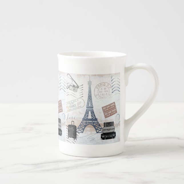 Paris Travel Collage Bone China Mug (Right)